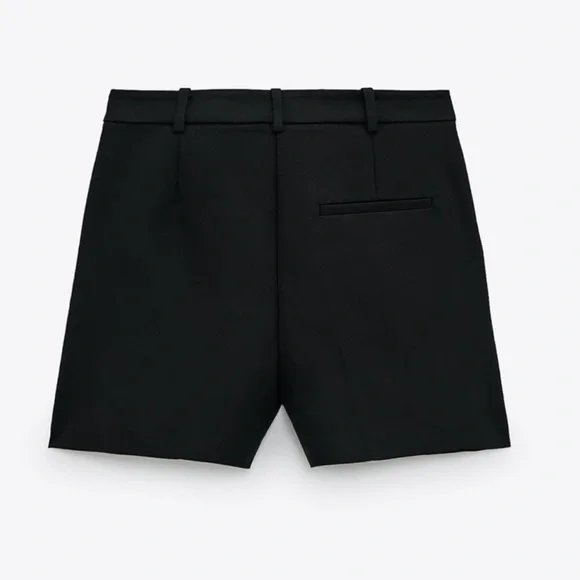 Zara Black High Waisted Shorts with gold buttons NWT - Picture 3 of 7